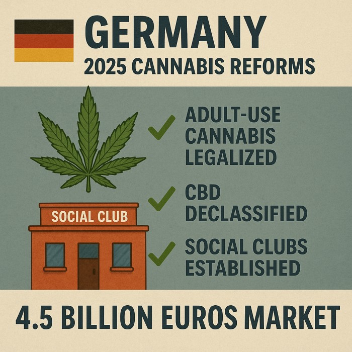Is CBD Legal? 2025 Guide To Federal, State, & International CBD Laws 1 Germany 2025 Cannabis Reform Infographic